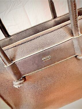 Arezzo Giorno Black Leather Tote Bag